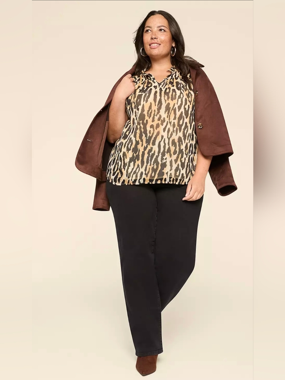 NWOT Lane Bryant Blouse 14W Animal Print Ai-1884